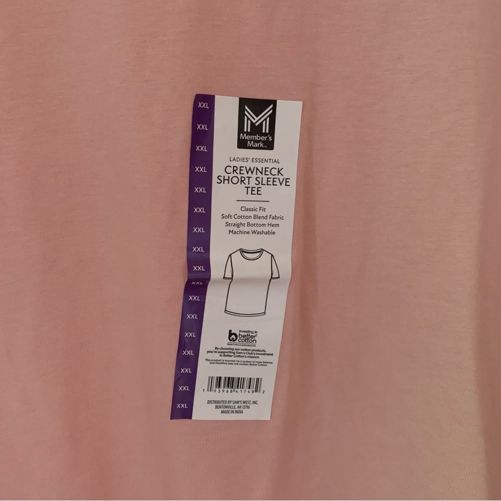 Crew Neck T-Shirt Workout Tee Casual Tee Peach Color Women's XXL - Picture 2 of 5